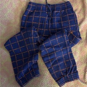 Teddy Fresh Blue and Orange Grid Kids Joggers